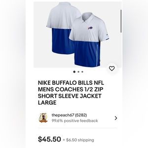 Buffalo Bills Windbreaker Nike OnField Coaches GameDay Sideline Apparel Side-Zip